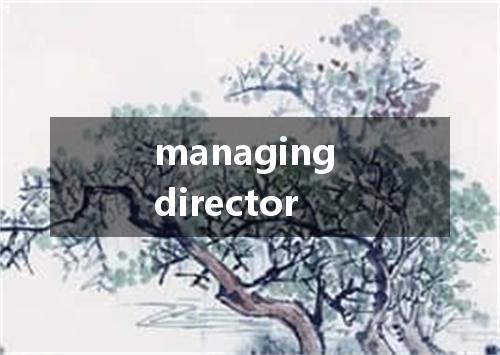 managing director是什么意思