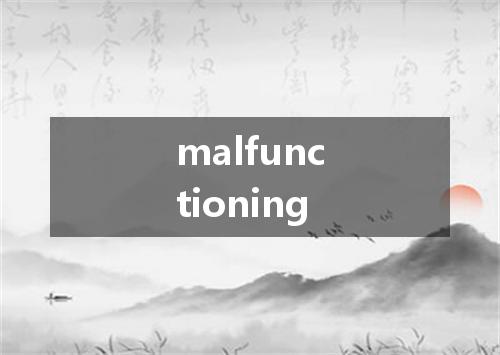 malfunctioning是什么意思