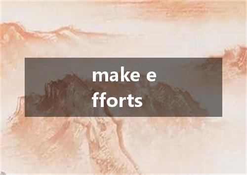 make efforts是什么意思