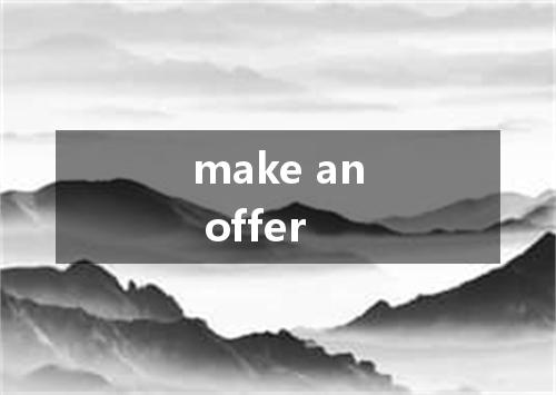 make an offer是什么意思