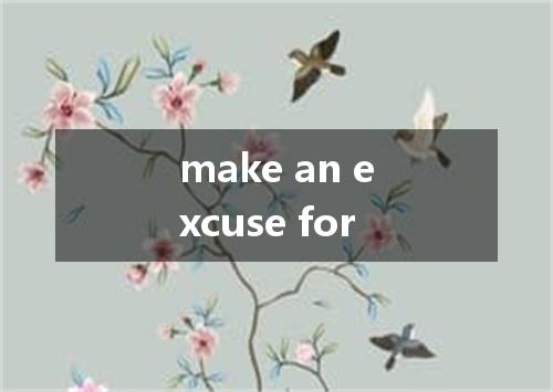 make an excuse for是什么意思