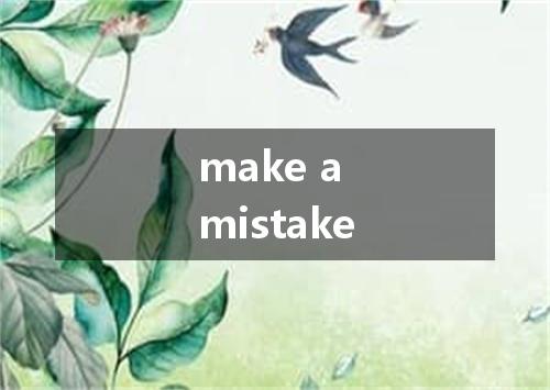 make a mistake是什么意思