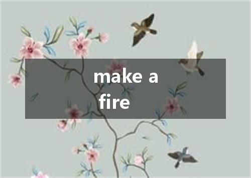 make a fire是什么意思