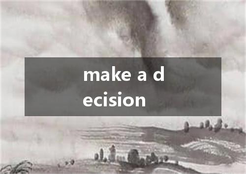 make a decision是什么意思