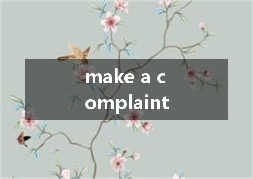make a complaint是什么意思