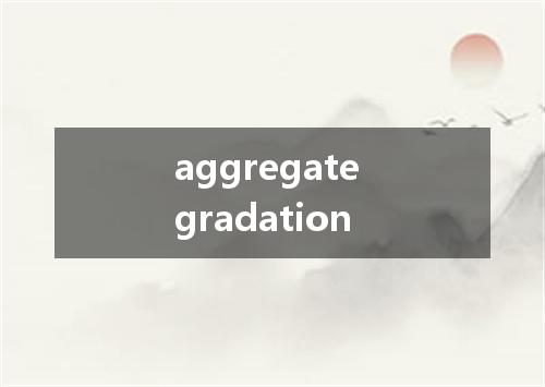 aggregate gradation是什么意思