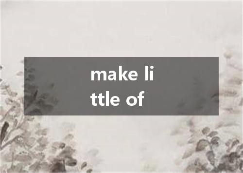 make little of是什么意思