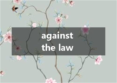 against the law是什么意思