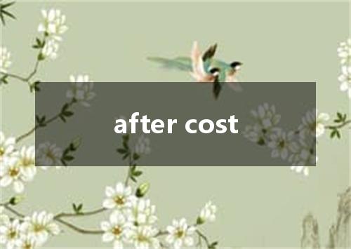 after cost是什么意思