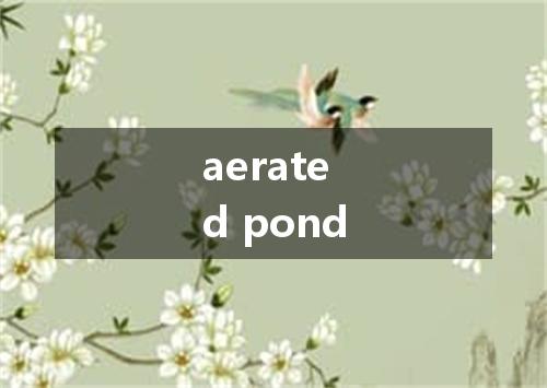 aerated pond是什么意思