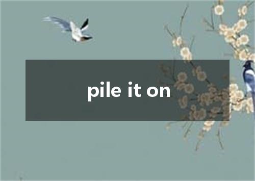 pile it on是什么意思