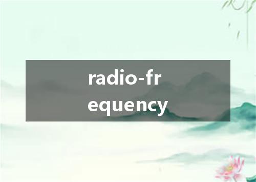 radio-frequency是什么意思