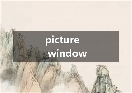 picture window是什么意思