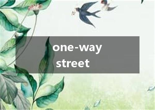 one-way street是什么意思