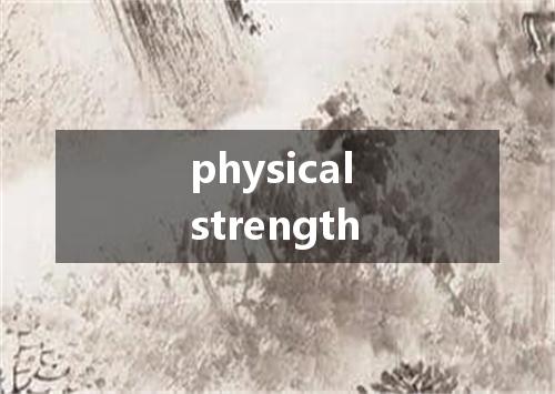 physical strength是什么意思