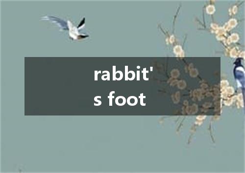 rabbit's foot是什么意思