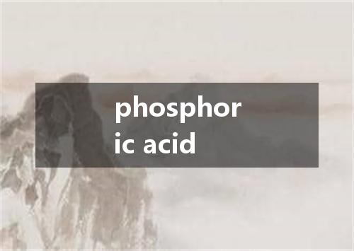 phosphoric acid是什么意思