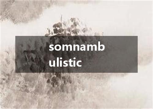 somnambulistic是什么意思