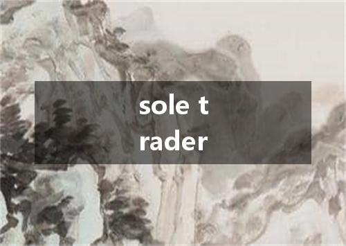 sole trader是什么意思
