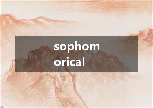 sophomorical是什么意思