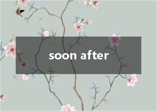 soon after是什么意思