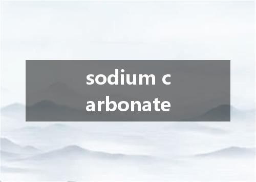 sodium carbonate是什么意思