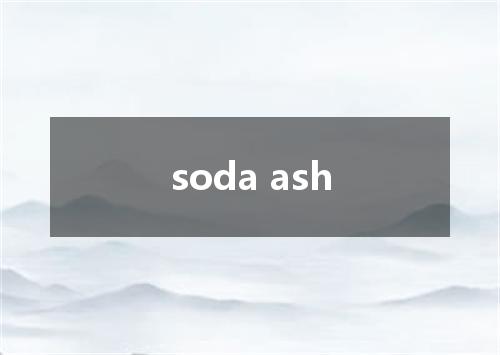 soda ash是什么意思