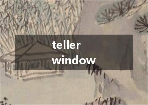 teller window是什么意思