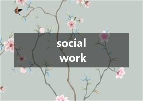 social work是什么意思