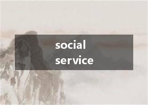 social service是什么意思