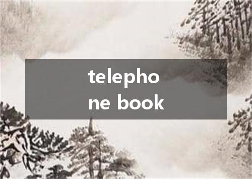 telephone book是什么意思