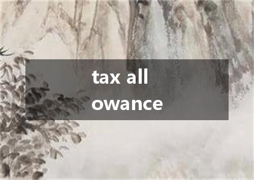 tax allowance是什么意思