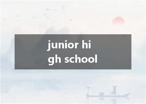 junior high school是什么意思