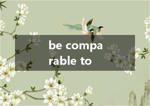 be comparable to是什么意思