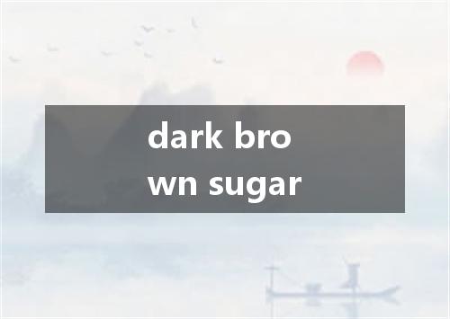 dark brown sugar是什么意思