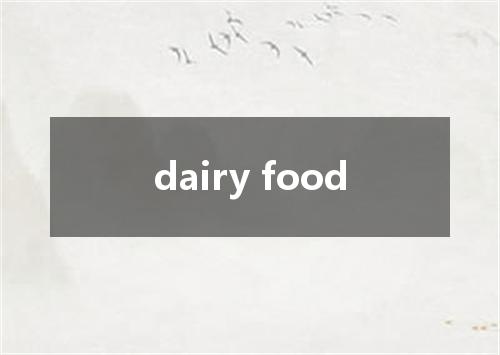 dairy food是什么意思