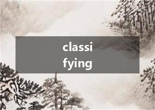 classifying是什么意思
