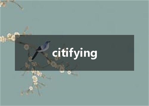 citifying是什么意思