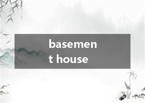 basement house是什么意思