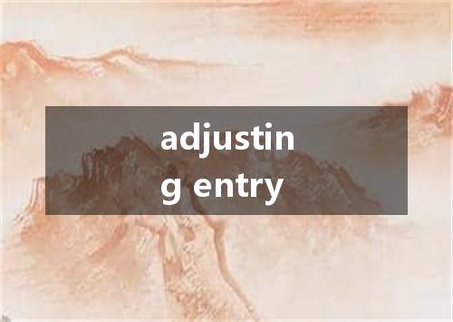 adjusting entry是什么意思