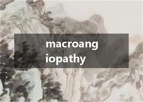 macroangiopathy是什么意思