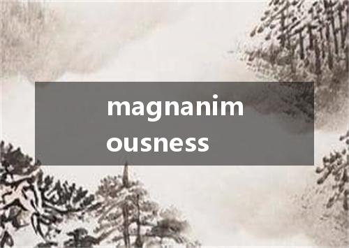 magnanimousness是什么意思