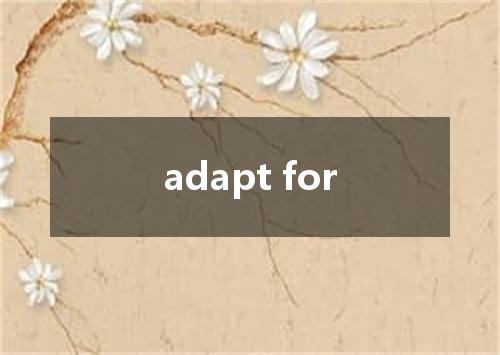 adapt for是什么意思
