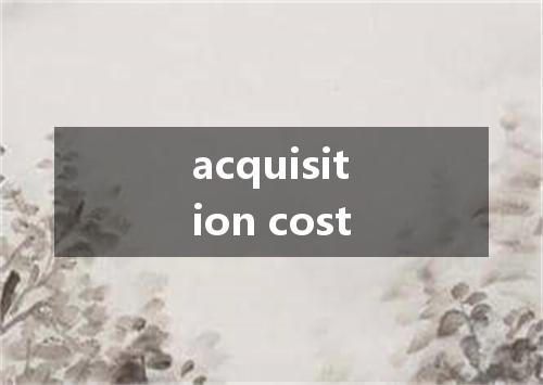 acquisition cost是什么意思