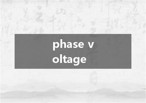phase voltage是什么意思