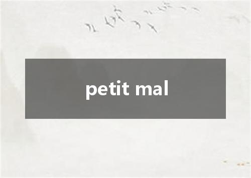 petit mal是什么意思