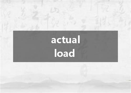 actual load是什么意思