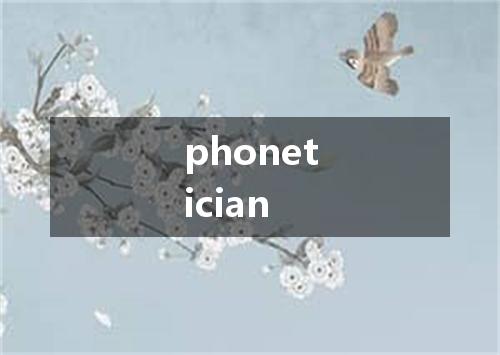 phonetician是什么意思