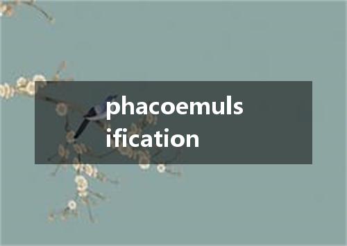phacoemulsification是什么意思
