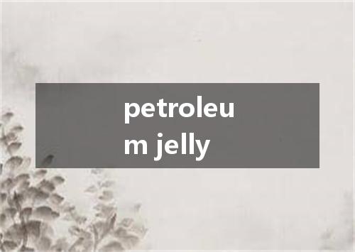 petroleum jelly是什么意思